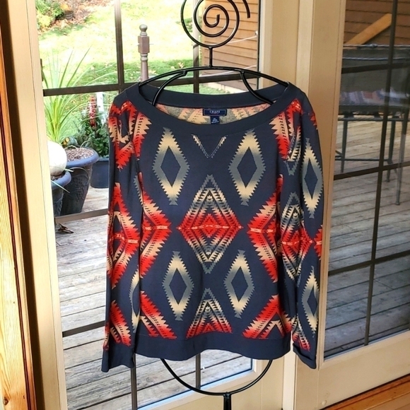Chaps Denim Vivid Southwestern Long Sleeve Thermal Pullover Sz. XL Top - Picture 1 of 9